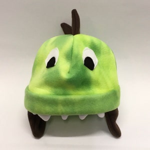 Adult and Kids Fleece Dinosaur Hat, Dinosaur Lover Gift, Winter Fleece Hat, Dino Lover Hat, Adult Size Fleece Hat, Kids Dino Hat
