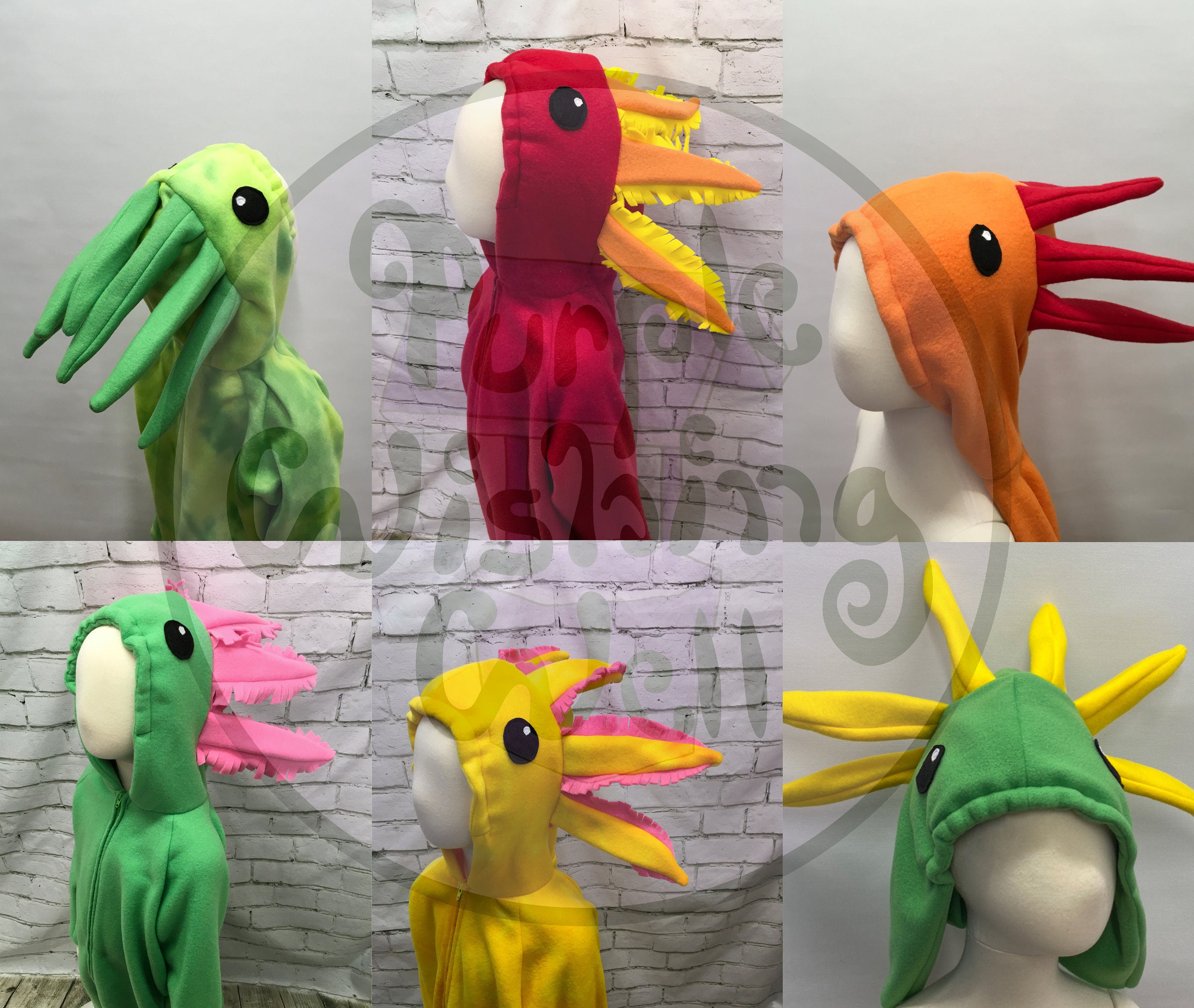 Custom Colors Axolotl Fleece Child and Youth Size Costume, Kids Custom Axolotl Costume, Youth Size Axolotl Costume, Teen Axolotl Custom Gift