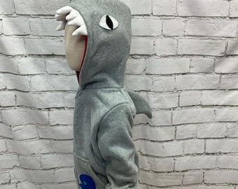 Gray Shark Fleece Zip Up Toddler Sweatshirt, Sizes 12-18M, 2-3T, and 4-5T