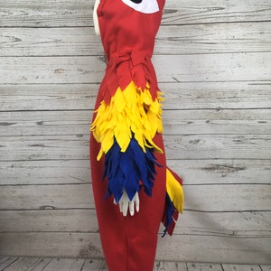 Child/Youth Fleece Parrot Costume, Youth Bird Costume, Youth Parrot Outfit, Kids Parrot Jumpsuit, Kids Bird Costume, Kids Macaw Costume image 4