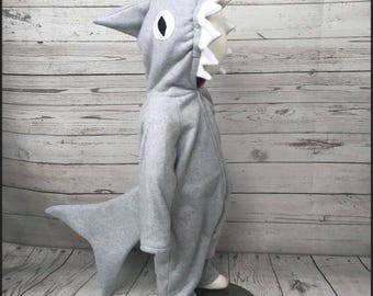 Shark Fleece Toddler Costume, Shark Toddler Outfit, Fleece Toddler Costume, 2T Shark Costume, 5T Shark Costume, Toddler Halloween Costume