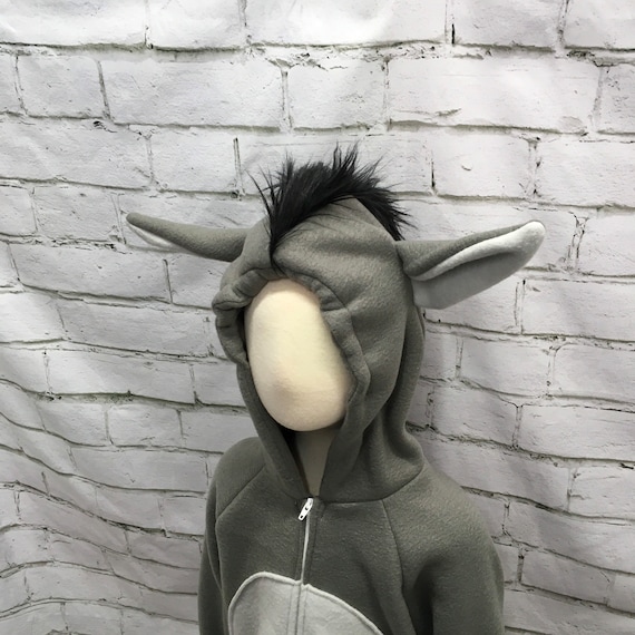 Donkey Costume Kids Grey White Jumpsuit Donkey Costume Kids Grey White Jumpsuit