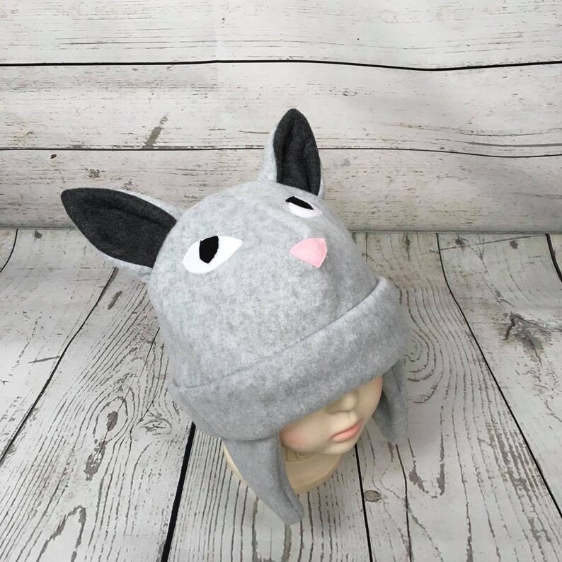 Toddler Cat Hat Animal Kids Hat Baby Gift Cat Kids Hat Kids Winter Hat Kitty Kids Hat Gray Cat Hat Gray Cat Fleece Hat