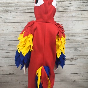 Child/Youth Fleece Parrot Costume, Youth Bird Costume, Youth Parrot Outfit, Kids Parrot Jumpsuit, Kids Bird Costume, Kids Macaw Costume image 3