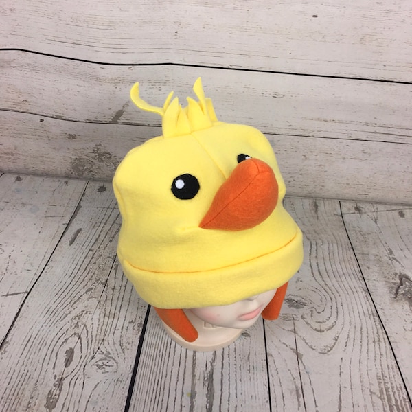 Fleece Duck Hat, Kids & Adult Sizes, Winter Animal Hat