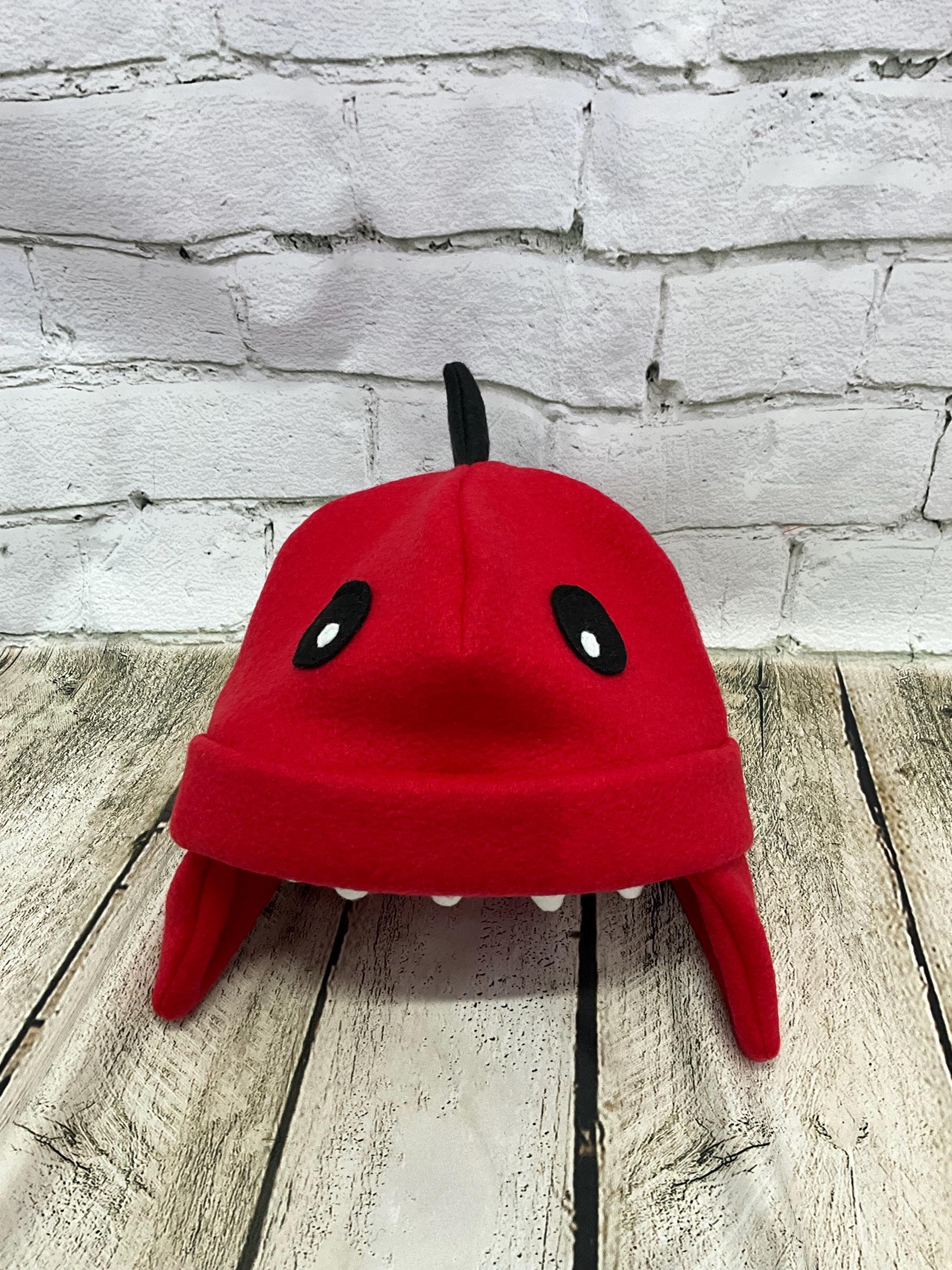 Adult and Kids Fleece Red Dinosaur Hat, Red Dinosaur Lover Gift