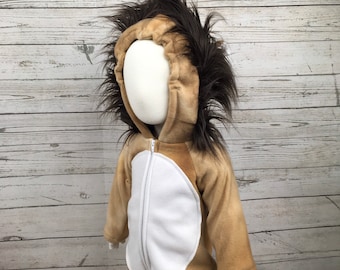 Lion Fleece Baby Costume, Lion Baby Outfit, Baby Animal Costume, Baby Animal Outfit, Lion Infant Costume, Lion Infant Outfit