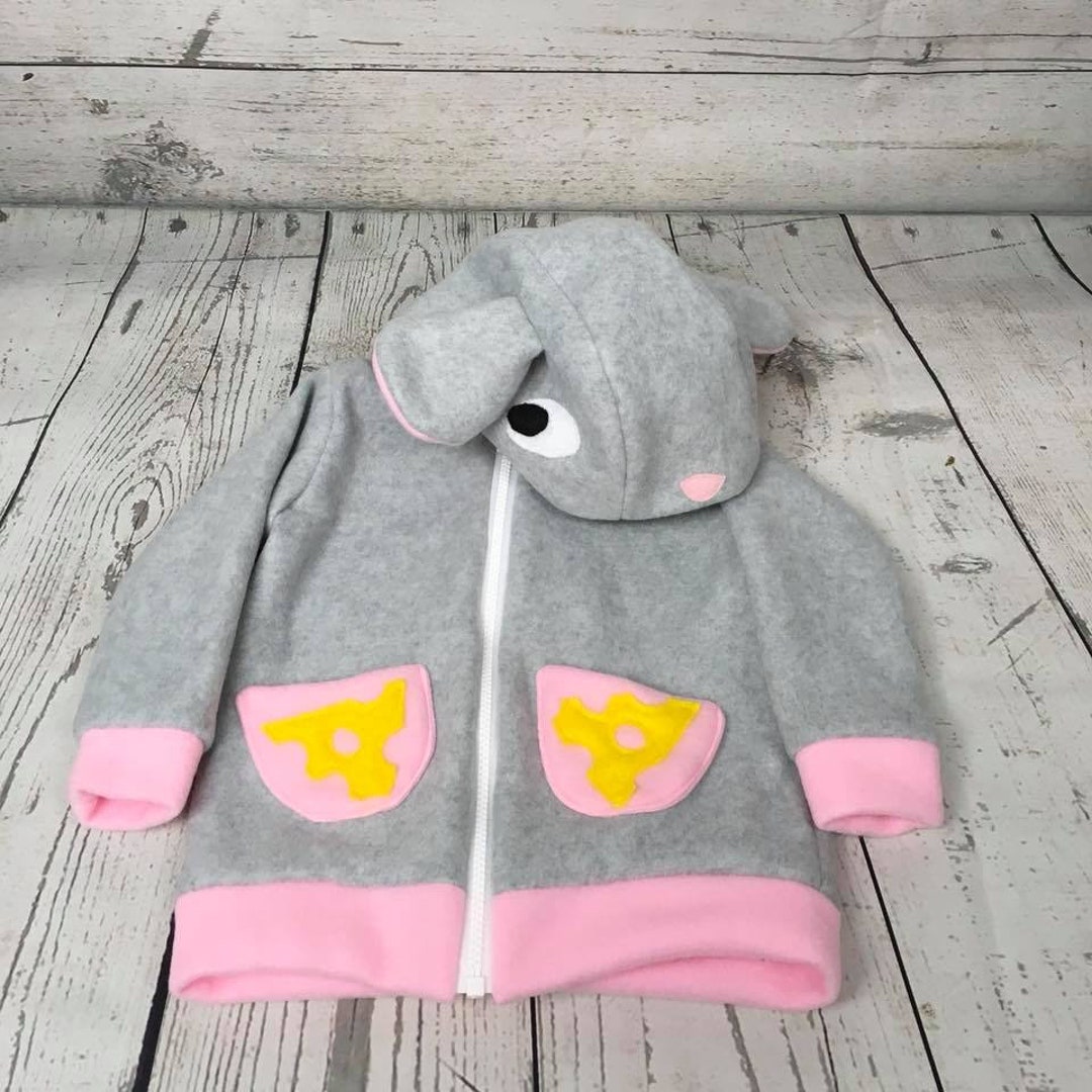 Fleece Mouse Toddler Sweatshirt Hooded Mouse Sweatshirt Zip Etsy