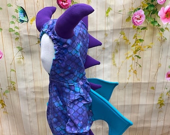 3-6 Month Cotton Purple Dragon Baby Costume, Dragon Baby Outfit, Lightweight Halloween Costume, Dragon Baby Gift, Ready To Ship Gift