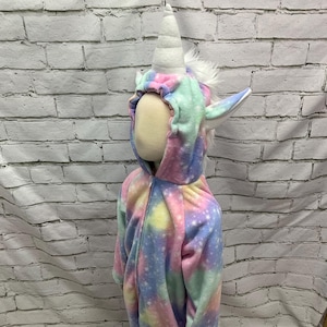 Rainbow Unicorn Toddler Costume, Pastel Unicorn Fleece Costume, Unicorn Halloween Costume, Magical Kids Costume, Rainbow Horse Costume
