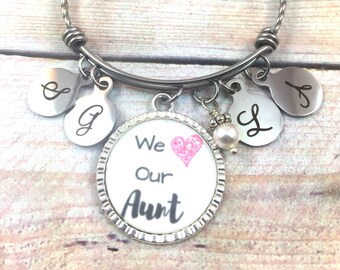We love our Aunt bracelet, Aunt gift bracelet, Mother's Day for Aunt, Gift from Niece, Gift from Nephew, Aunt Birthday gift