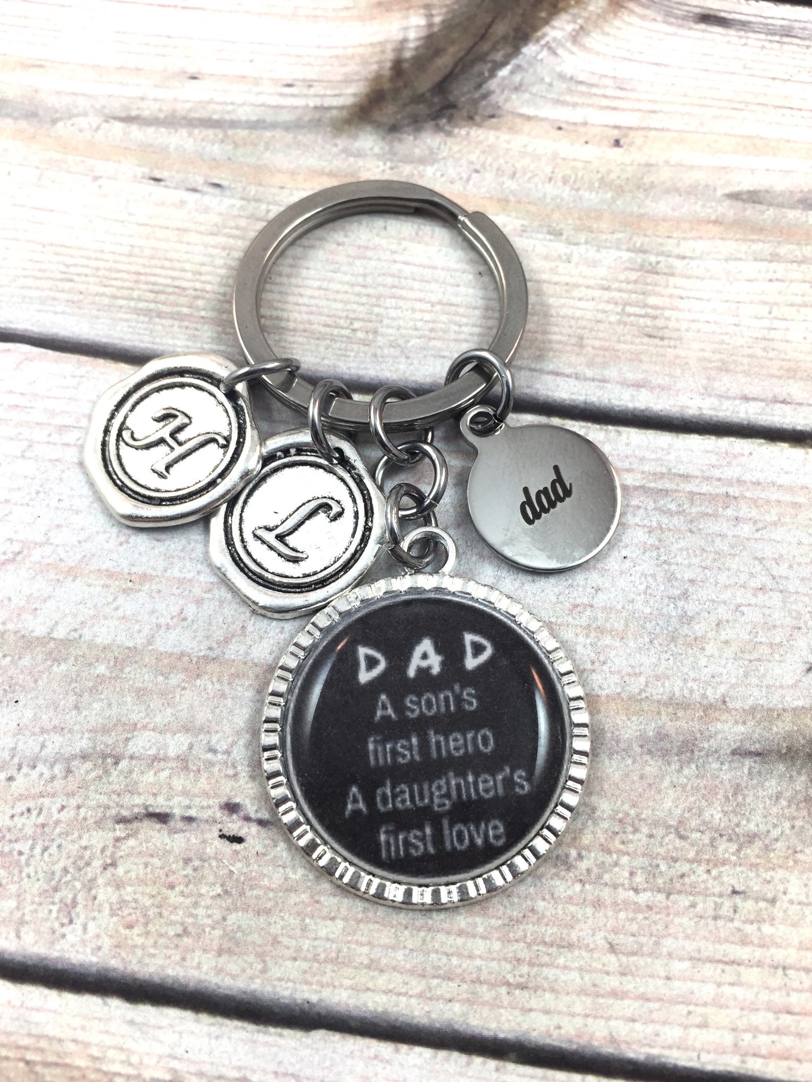Dad Keychain Gift Father's Day Gift A Son's Hero A Etsy