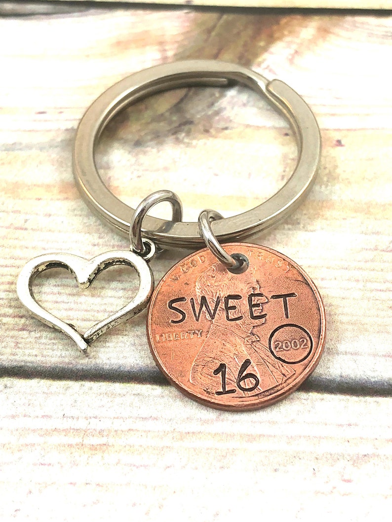 Sweet 16 keychain l Penny Keychain l Daughter gift l Granddaughter gift