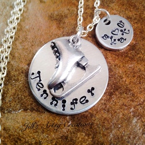 Personalized Ice Skater Necklace, Sports Necklace, Gift For Daughter, Love Skate Jewelry, Aluminum Jewelry