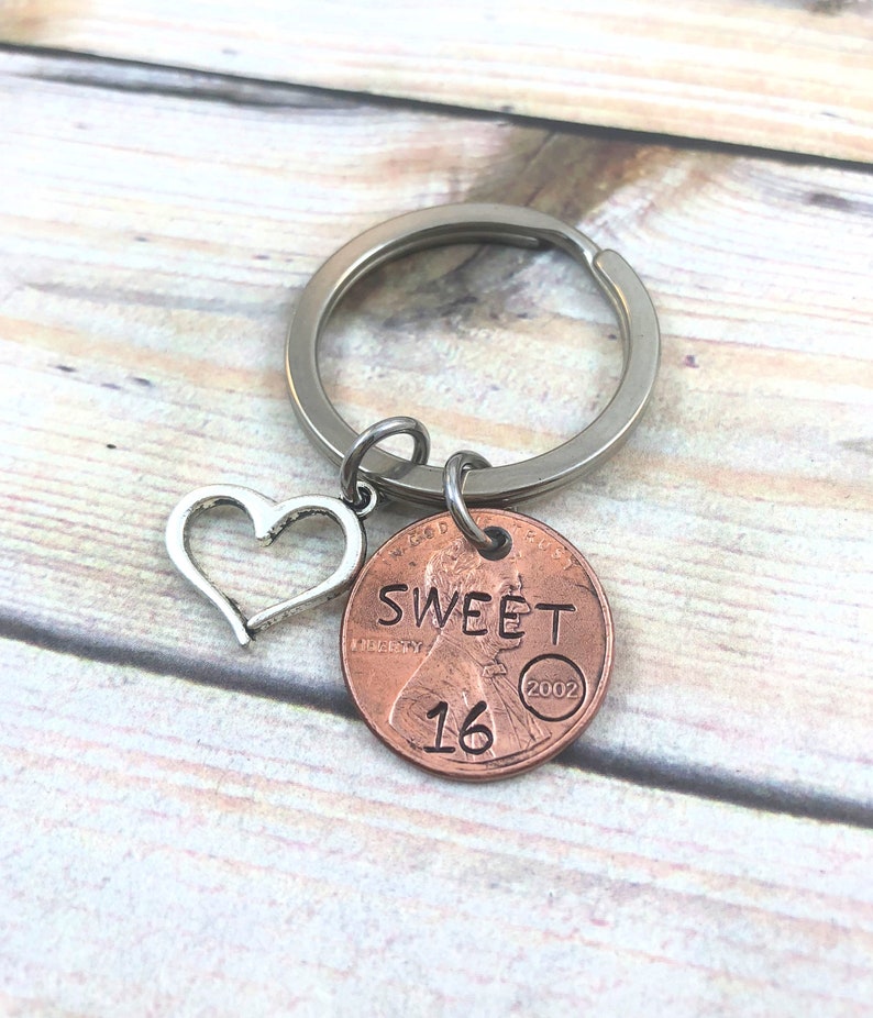 Sweet 16 keychain l Penny Keychain l Daughter gift l Granddaughter gift