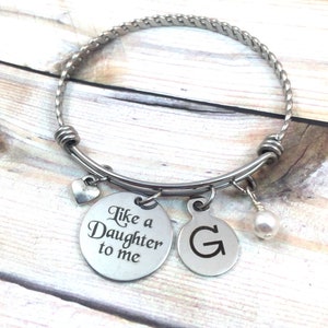 Daughter in law wedding gift, Gift from Mother in law, Like a daughter to me bracelet, Bride bracelet, Bride Gift