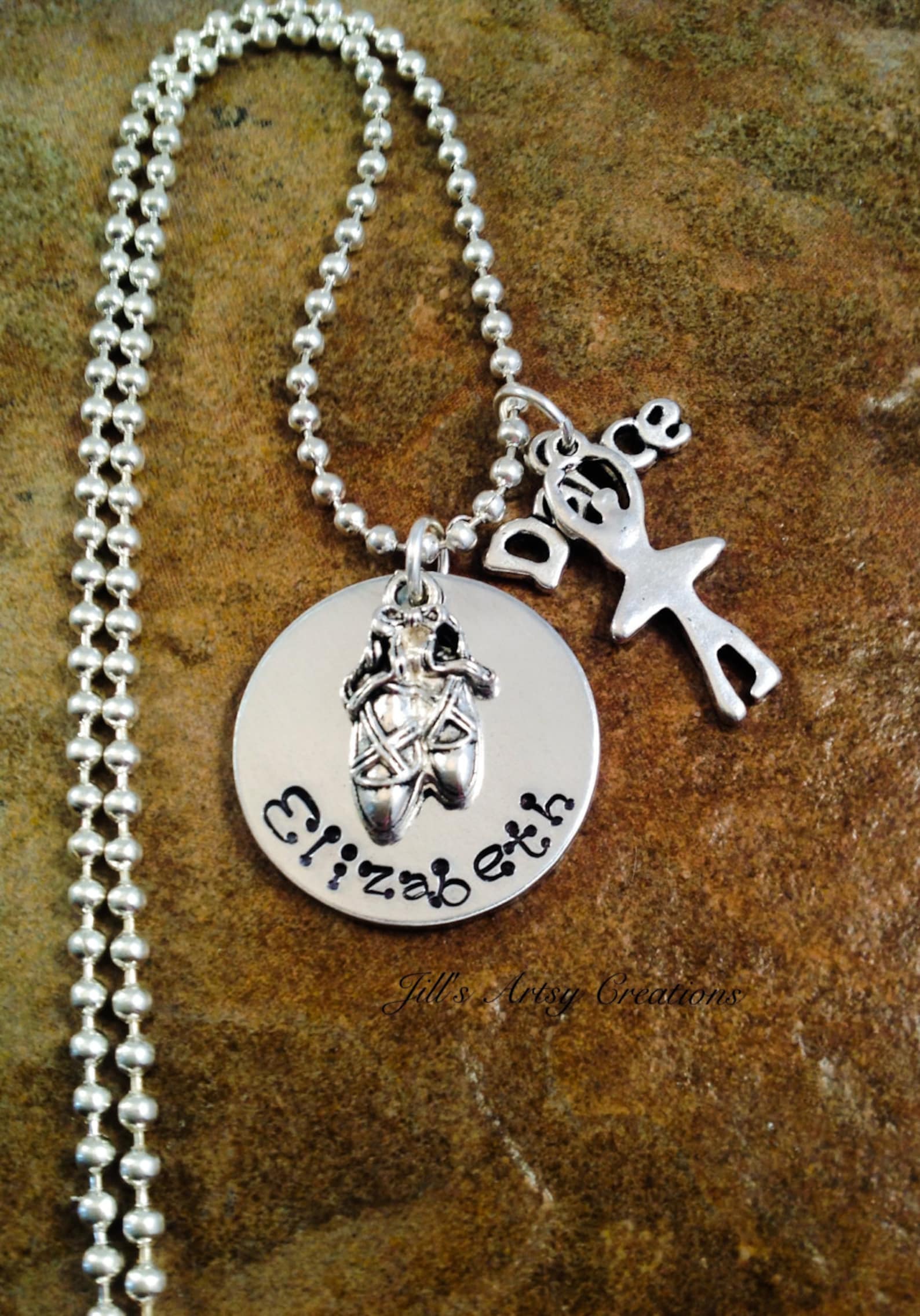 personalized ballet necklace, gift for daughter, granddaughter necklace, ballerina dancer necklace, aluminum jewelry