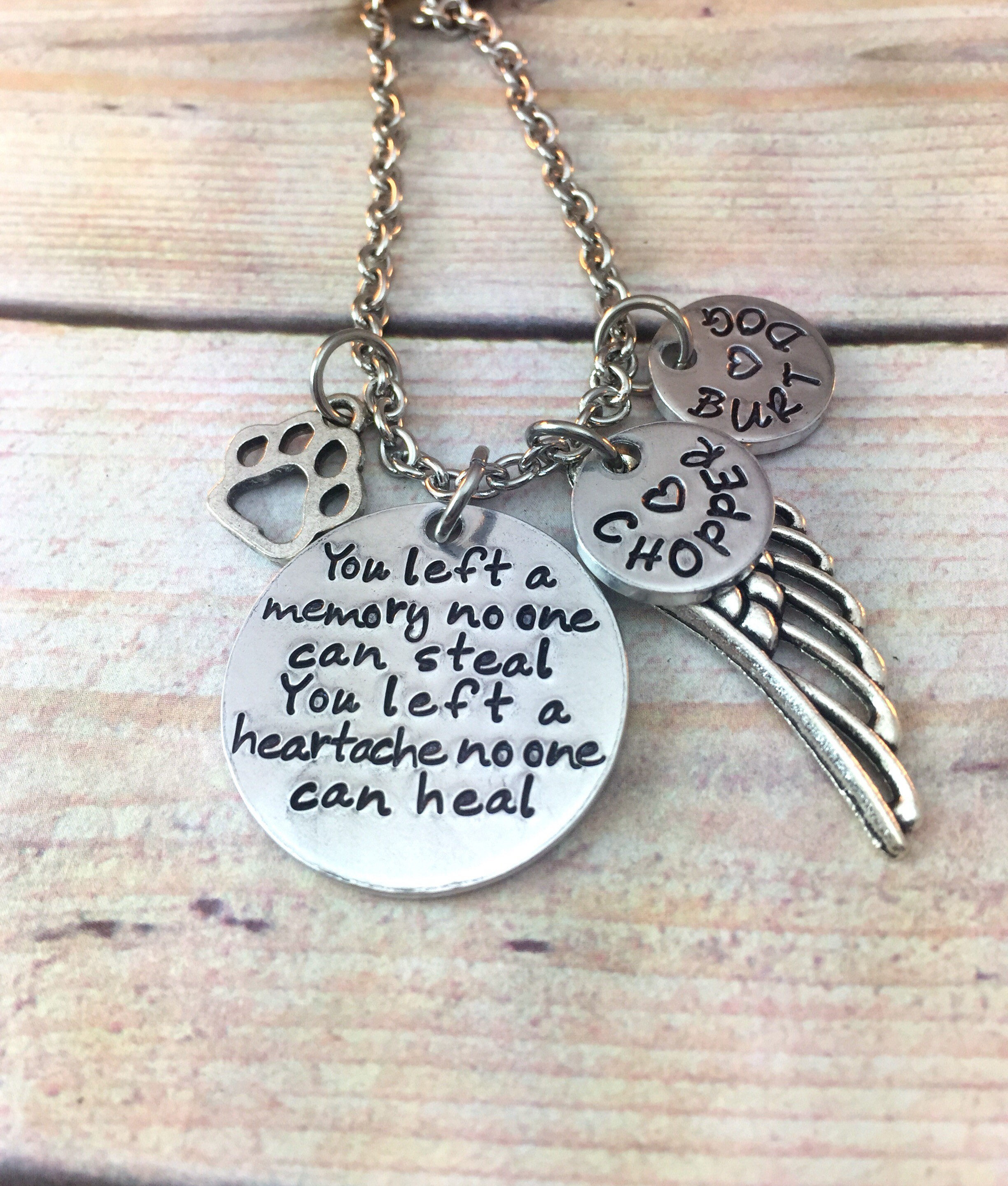 Pet Sympathy Pet Loss Necklace Dog Cat Memorial Necklace Etsy