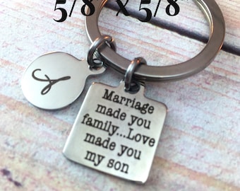 Son In Law Gift, Marriage made you family keyring, Gift for son in law, Wedding Keychain, Gift from Mother In Law