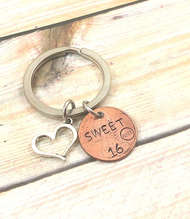Sweet 16 keychain l Penny Keychain l Daughter gift l Granddaughter gift