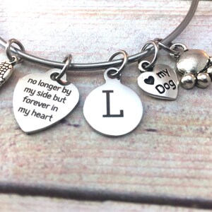 BEKECH Dog Memorial Bracelet - Crystal Paw Print 'Forever In My Heart' Adjustable Loss Of Pet Jewelry - View #2