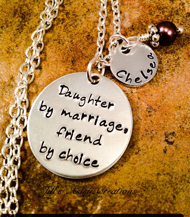 Daughter In Law Necklace Daughter By Marriage Friend By Etsy