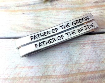 Father of Bride tie clip | Father of Groom tie clip | Gift from Bride | Wedding Gift