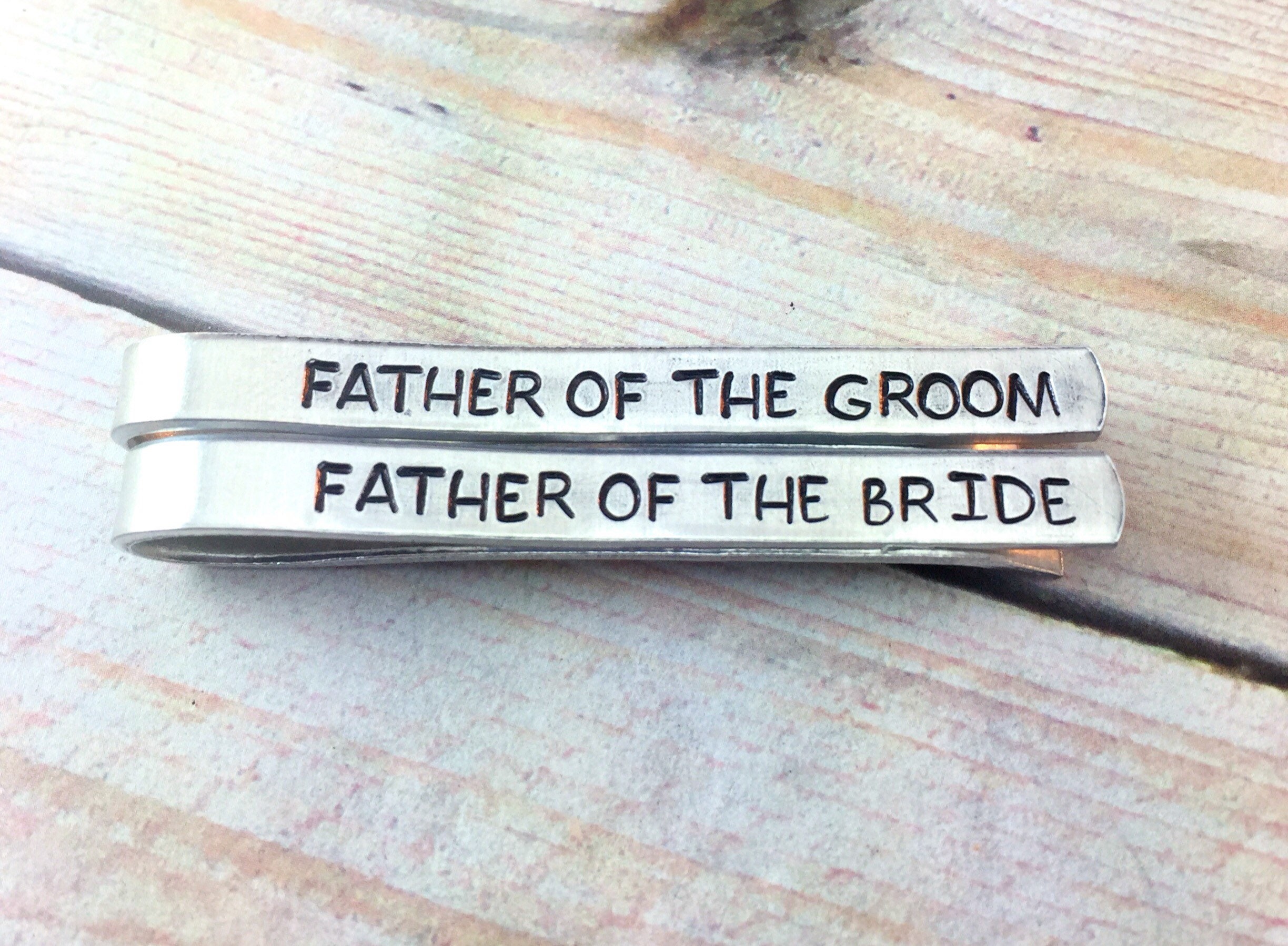 Father of Bride tie clip Father of Groom tie clip Gift | Etsy