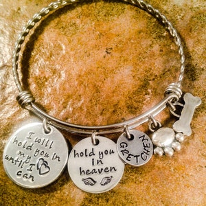 Pet loss bangle, Dog loss Bracelet, Cat loss Jewelry, Pet Loss Jewelry, Pet Memorial Bangle