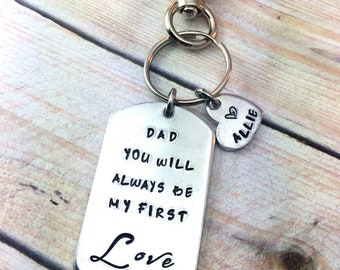 Personalized Father Keychain, Father Gift, Gift From Daughter keychain, Aluminum Keychain