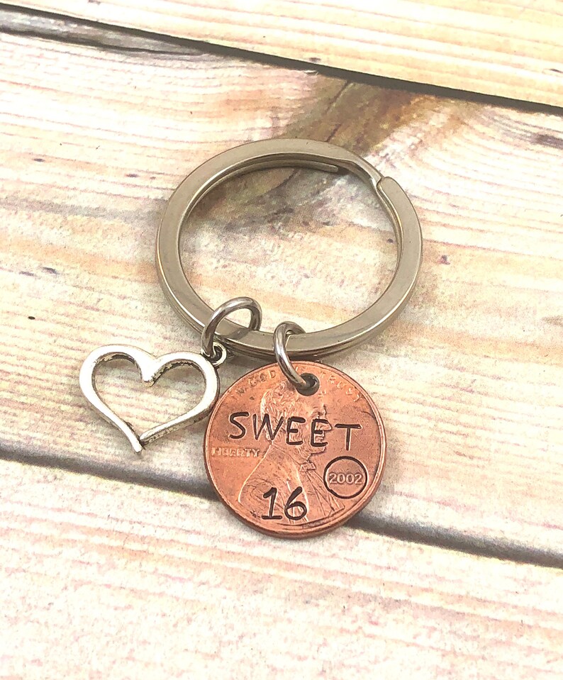 Sweet 16 keychain l Penny Keychain l Daughter gift l Granddaughter gift