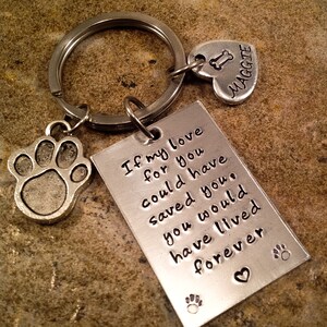 Pet memorial Keychain, Pet Loss  Keychain, If my love for you keychain