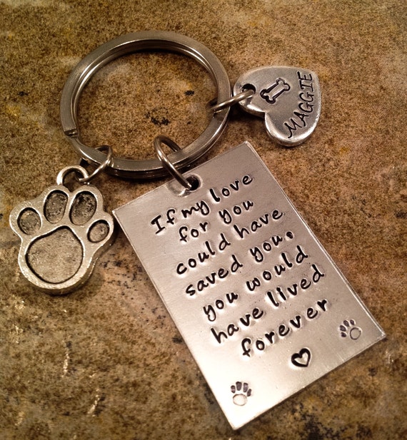 Pet Memorial Keychain Pet Loss Keychain If My Love for You Etsy