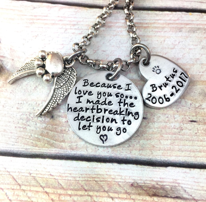 Pet Memorial Necklace Dog Loss Jewelry Cat Loss Jewelry Etsy