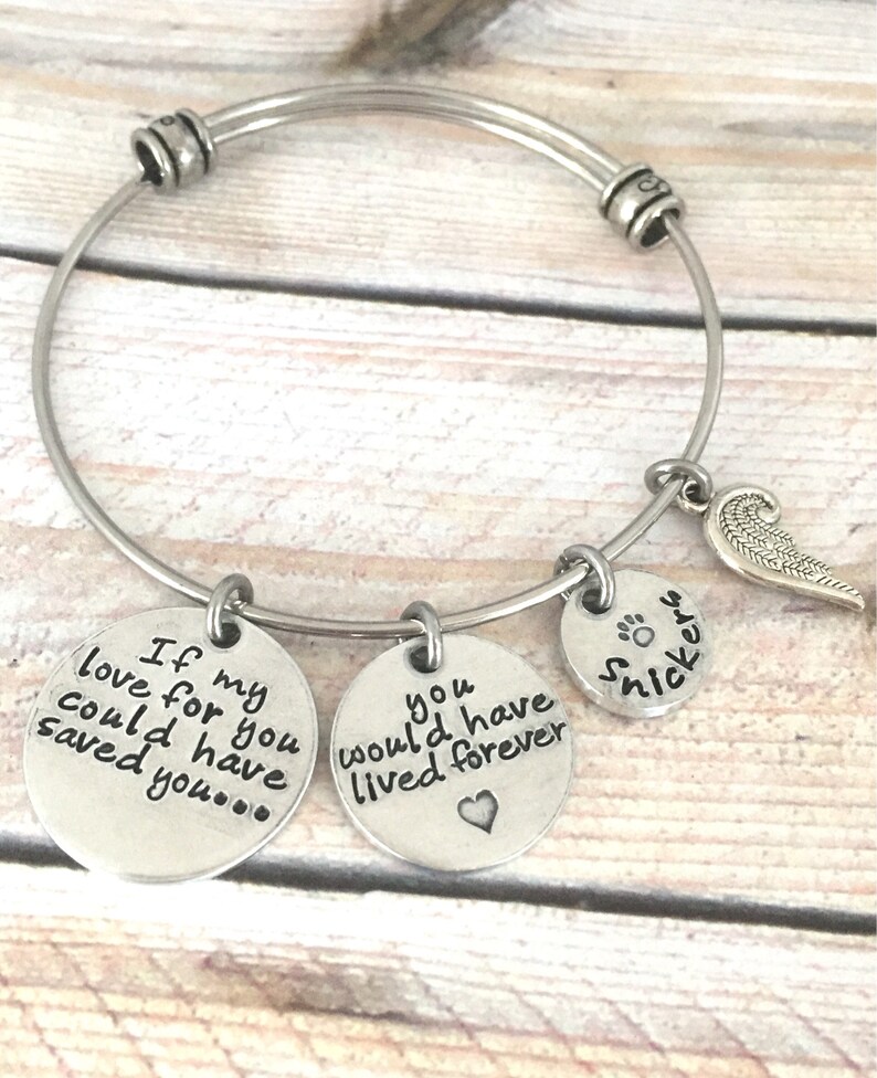Pet Loss Bangle Bracelet, Stainless Steel Bracelet, Pet Memorial ...