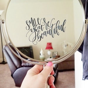 Static Cling Mirror Decals, Mirror Affirmations, Removable Mirror Sticker