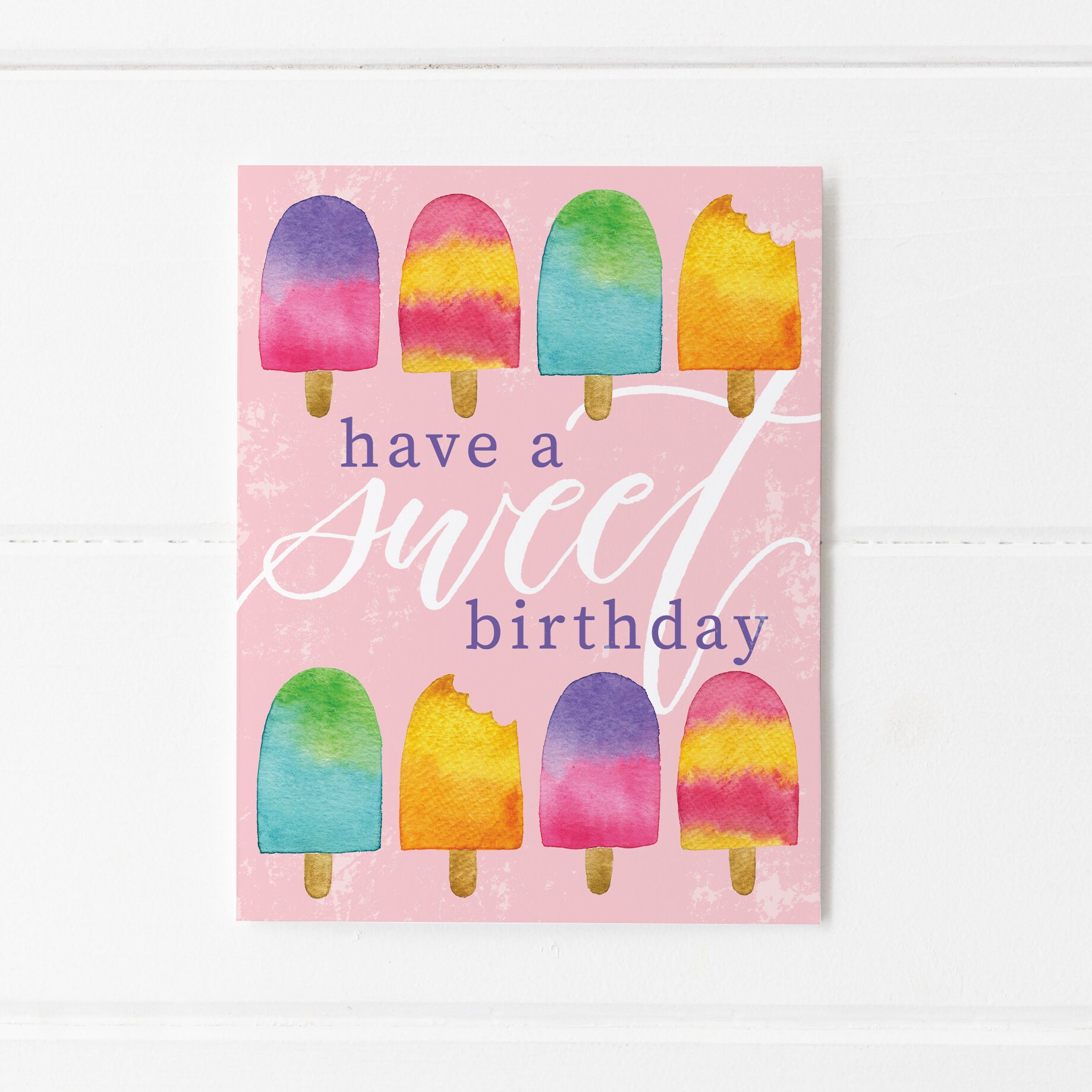 Have a Sweet Birthday Popsicle Greeting Card Blank Birthday | Etsy