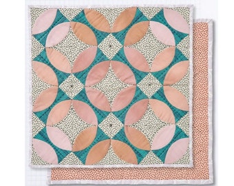 Trenton Block mini quilt pattern - hand pieced classic blocks with free BONUS technique guide - PDF pattern / instant download