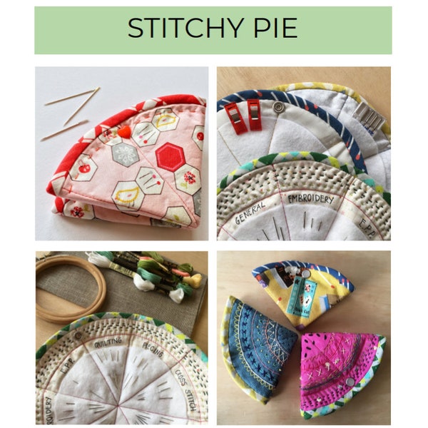 Stitchy Pie needle case pattern - store and organise hand sewing or machine needles - PDF pattern / instant download