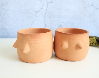 Terracotta Boob Planter - Boob Planter - Succulent Planter - Handmade Planter - Handmade Pot - Succulent Gift