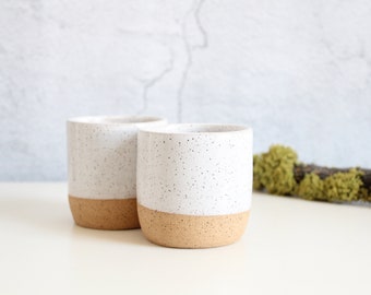 White mug - White cup - Stoneware Mug - Tea cup - Handmade mug - White speckled mug - Tea mug - Ceramic mug