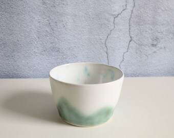 Green mountain bowl, porcelain bowl,Stoneware dinnerware, Gift for pottery lover, stoneware bowl,Rustic bowl, Handmade ceramic bowl