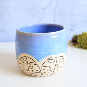 Dream blue monstera planter Succulent planter Carved pot Monstera planter Handmade planter Flower pot Succulent lover gift image 2