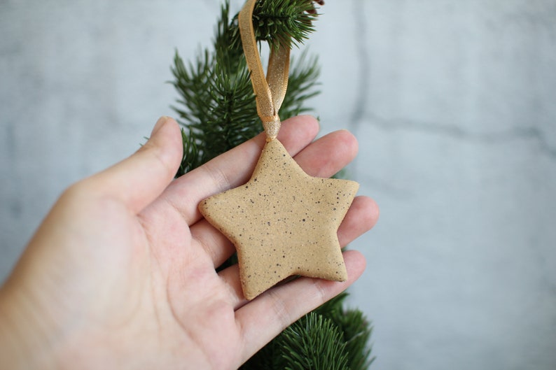 Star Ornament Chrismas Ornament Pottery ornament Ceramic ornament Handmade ornament image 2