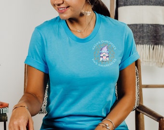 Chromies Left Chest T-Shirt, Prader Willi Syndrome, PWS, Rare Disease, Awareness, Advocacy, Zebra Gang, Family Support