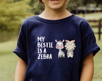 Bestie is a Zebra Kids Shirt, Rare Disease, Rare Awareness, Prader Willi Syndrome, PWS, Zebra Gang, Family Support