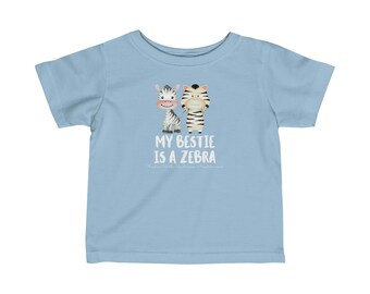 My Bestie is a Zebra Infant Shirt, Rare Disease, Rare Awareness, Prader Willi Syndrome, PWS, Zebra Gang, Family Support