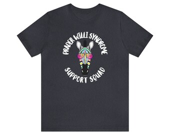 Zebra Support Short Sleeve Shirt, Prader Willi Syndrome, PWS, Rare Disease, Rare Awareness, Zebra Gang