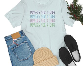 Hungry for a Cure PWS Short Sleeve Shirt, Prader Willi Syndrome, PWS, Rare Disease, Rare Awareness, Zebra Gang