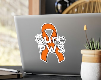 Cure PWS Vinyl Stickers, Prader Willi Syndrome, PWS, Rare Disease, Rare Awareness, Zebra Gang